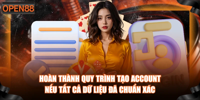 Rà soát toàn bộ thông tin đã điền và hoàn thành biểu mẫu tạo account
